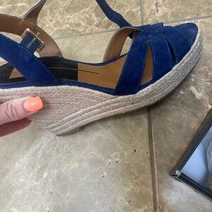 Adorable blue suede wedges